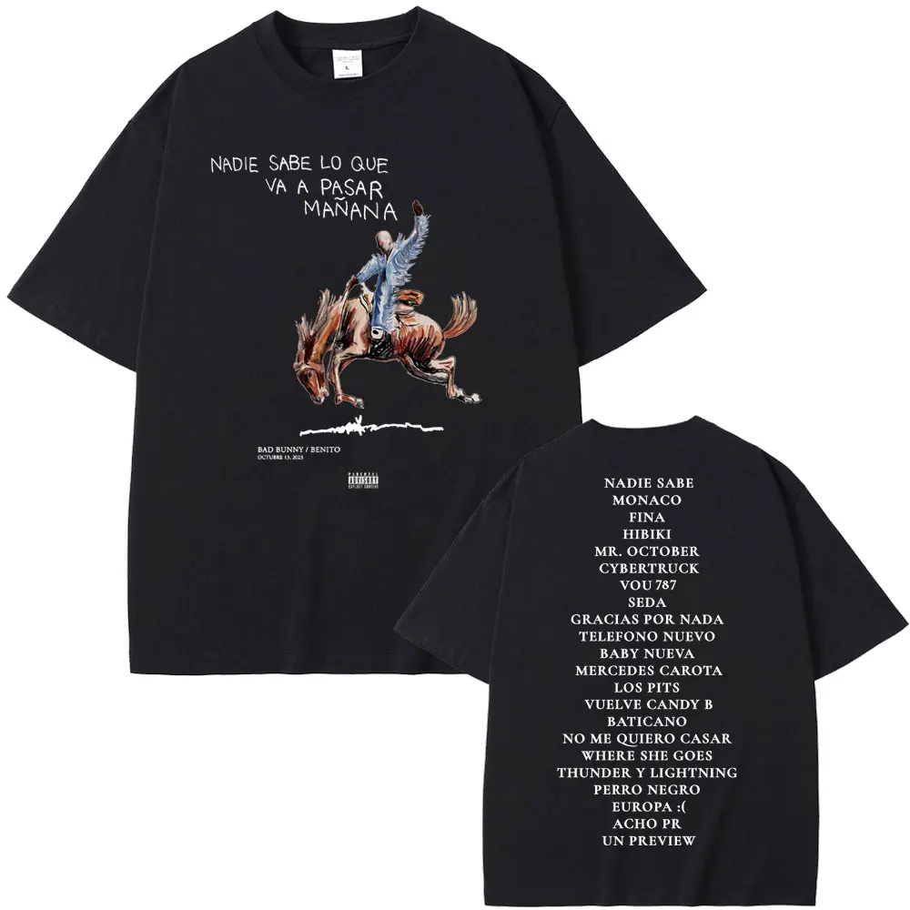 Top Trends: Rapper Bad Bunny Nadie Sabe Lo Que Va A Pasar Mañana Album Graphic T Shirts Men Women's Tshirt Male Hip Hop Oversized T-shirts Shoppable Styles