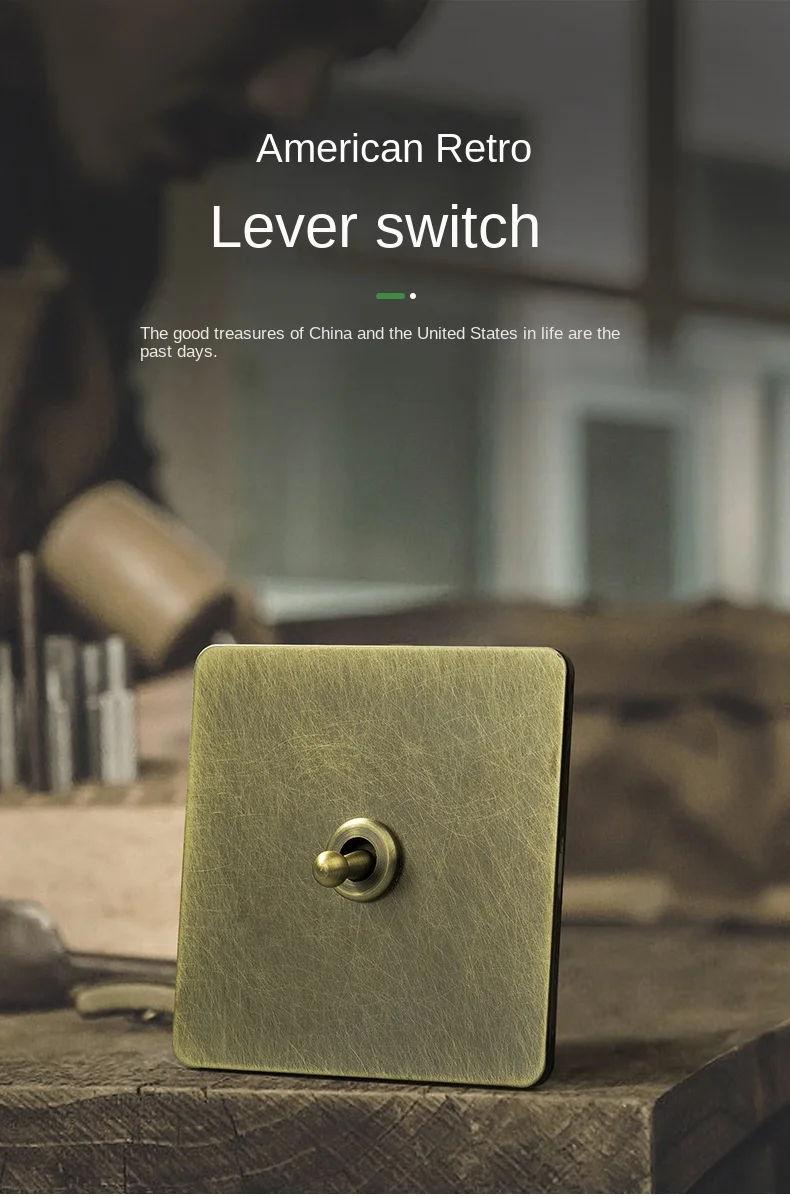 Description Picture 2 of itemRetro EU FR Metal Panel Wall Toggle Light Switch Socket plug,Bronzed Antique Stainless Steel German 16A Socket with USB Charging