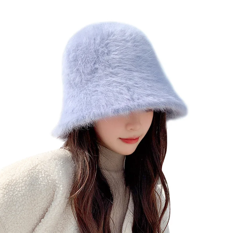 Top Trends: Winter Faux Fur Bucket Hat Fluffy Warm Caps For Women Girls Kpop Vintage Daily Fashion Fisherman Cap Outdoor Shoppable Styles