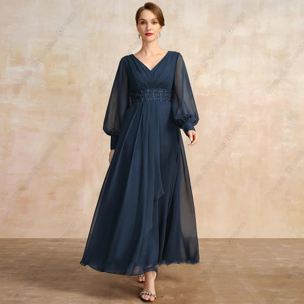 Top Trends: Strapless Full Sleeve Mother Of Bride Dresses For Women 2023 New Summer Ankle Length Prom Gowns Chiffon Vestido De Noche Shoppable Styles