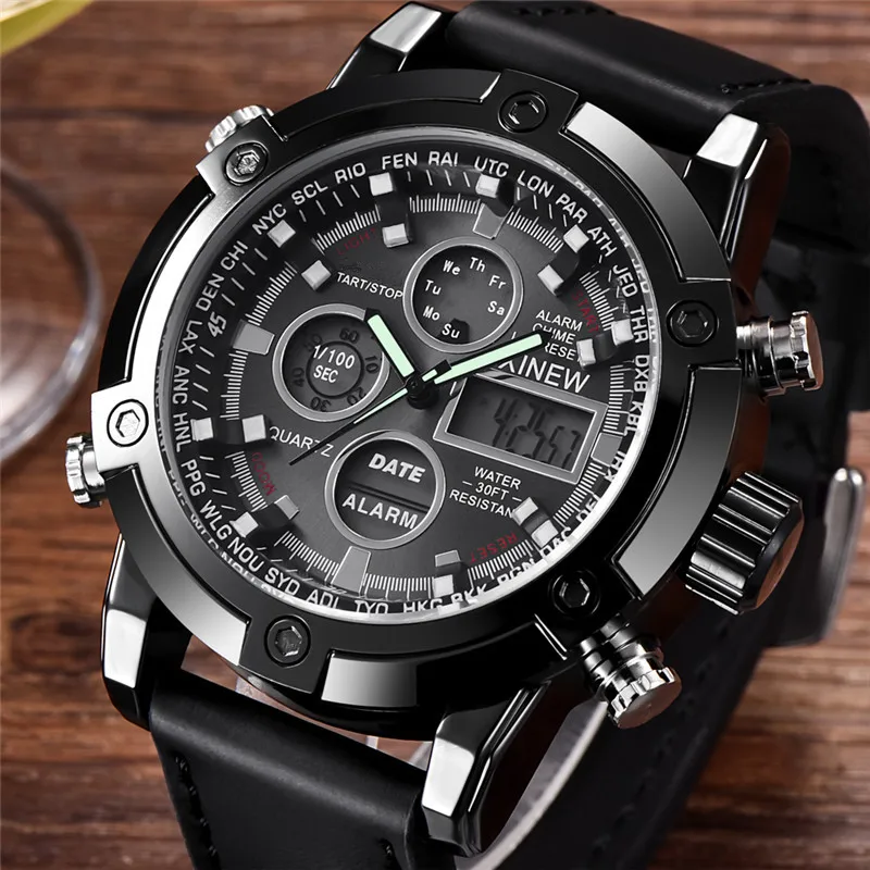 Top Trends: XINEW Brand Chronograph Business Watch For Men Fashion Leather Band Alarm Stopwatch Multi-function Movement Electronic Clock Shoppable Styles - Image 5