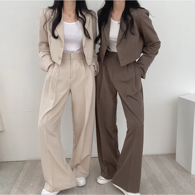 Top Trends: New Korean Version Loose Casual Western-style Suit Jacket Women's Suit Tweed Elegant Suits Pieces Pant Sets Quinceanera Dresses Shoppable Styles