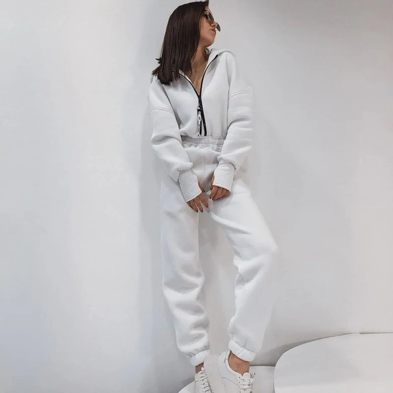 Top Trends: Elegant Hoodies Jumpsuit Fashion Women Long Sleeve One Piece Outfit Warm Overalls Autumn Winter Sportwear Rompers Tracksuits New Shoppable Styles