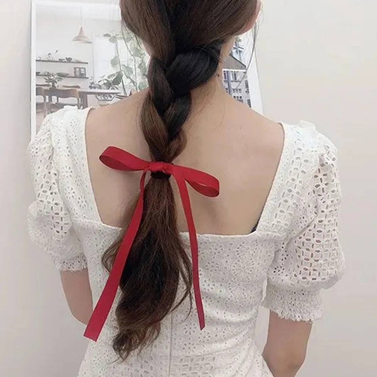 Top Trends: Lystrfac Solid Color Ribbon Bow Scrunchies For Women Girls Elastic Hair Band Hair Accessories Hair Rope Simple Headwear Shoppable Styles