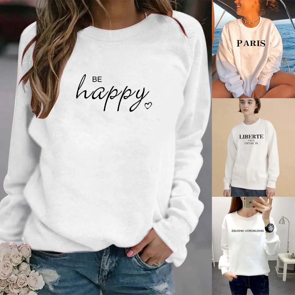 Top Trends: 2022 Autumn Letter Print Sweatshirt Women Harajuku Hoodies Women Loose Clothes Pullovers Korean Fashion Tops Streetwear Clothing Shoppable Styles