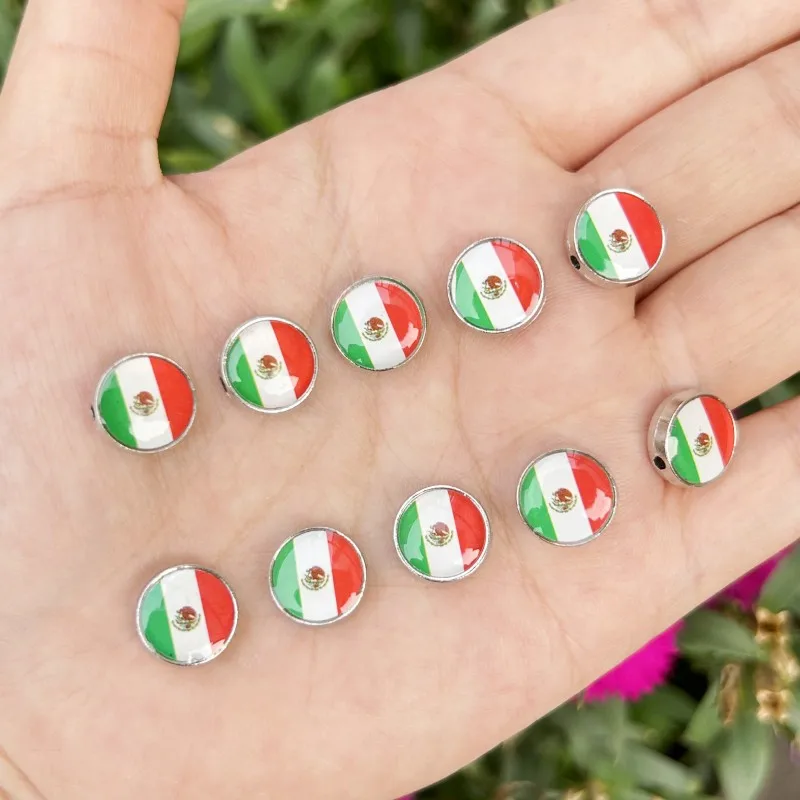 Top Trends: 20PCS Silver Alloy Mexican Flag Charm Accessories For DIY Bracelet Jewelry Making Shoppable Styles