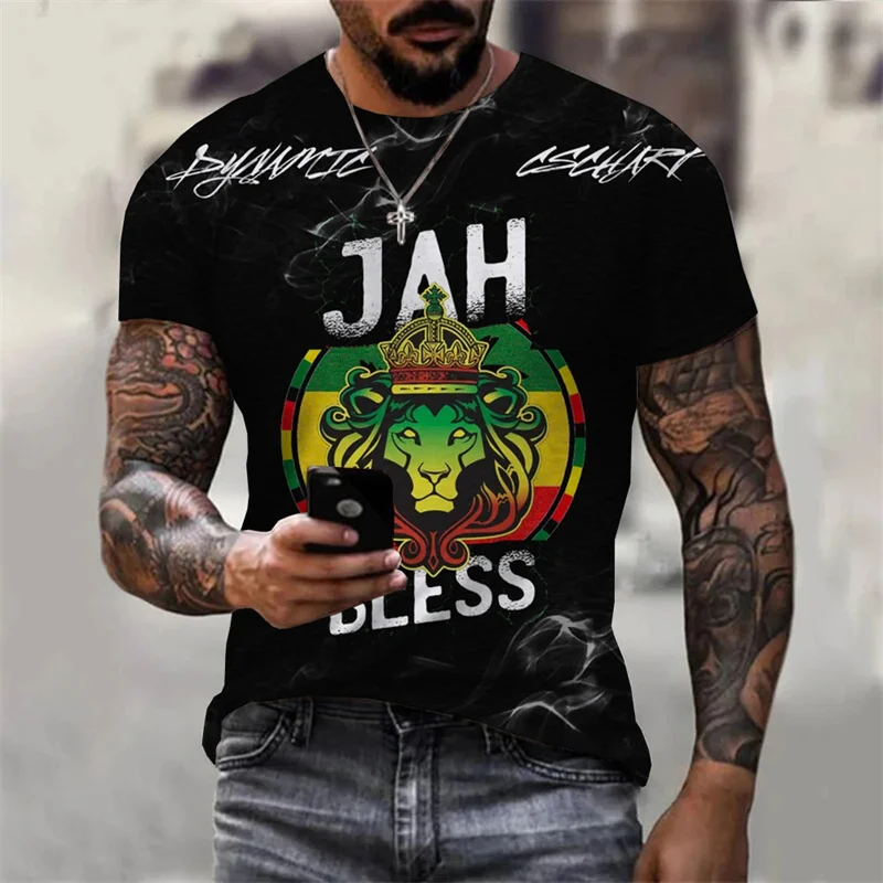 Top Trends: 2023 New Fashion Personality 3D Unisex Street Leisure Reggae Round Neck Short Sleeve Men's T-shirt Large T-shirt Top Clothing Shoppable Styles - Image 3