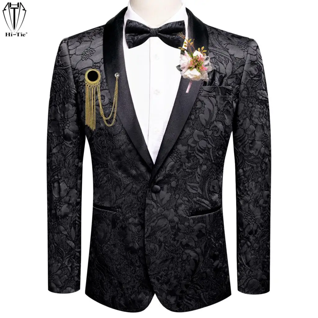 Top Trends: Hi-Tie Wedding Events Mens Suit Bowtie Hanky Cufflinks Corsage Collar Pin Shawl Collar Tuxedo Blazers Jacket Coat With Bow Tie Shoppable Styles