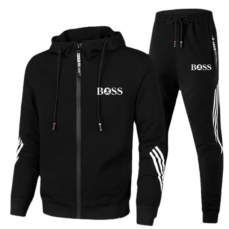 Top Trends: 2023 Men's New Casual Sportswear Set Zipper Sweater Hoodie Men's And Women's Running Sportswear 2-Piece Set Shoppable Styles - Image 2