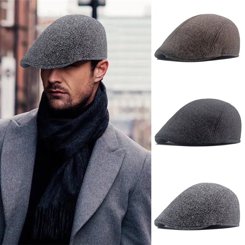 Top Trends: Vintage Berets For Men Newsboy Caps Autumn Winter Warm Woolen Hats British Painters Hat Herringbone Flat Caps Men&#039;s Berets Shoppable Styles