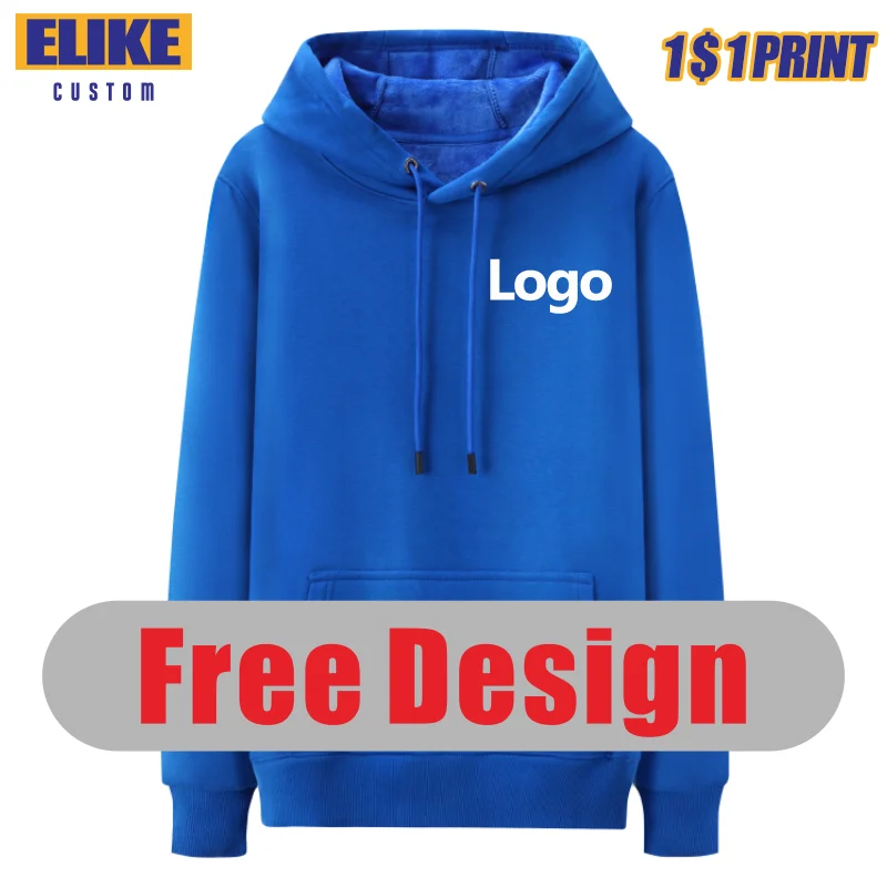 Top Trends: Elike 8 Color High-Quality Sweatershirt Custom Logo Printed Personal Group Brand Embroidery Men And Women Cotton Hoodies 2022 Shoppable Styles