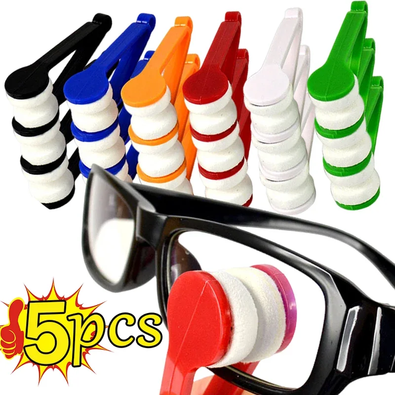 Top Trends: 5Pcs New Creativity Multifunctional Glasses Cleaning Rub Eyeglass Sunglasses Spectacles Microfiber Cleaner Brushes Wiping Tool Shoppable Styles