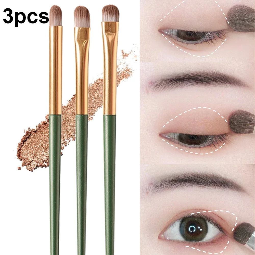 Top Trends: 3PCS Eye Shadow Detail Brushes Blending Tool Set Cosmetic Highlighter Lying Silkworm Smudge Soft Hair Brush Blush Beauty Makeup Shoppable Styles