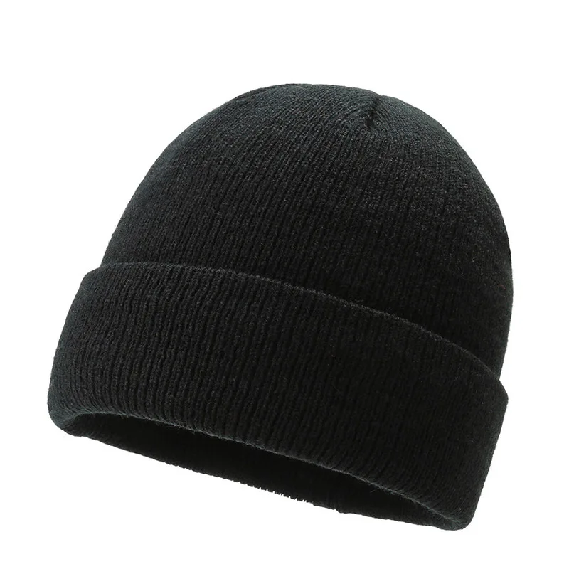 Top Trends: Plus Velvet Knitted Hats Women Men Autumn Winter Black Knit Hat Korean Fashion Casual Head Cap Thick Keep Warm Skullies Beanies Shoppable Styles