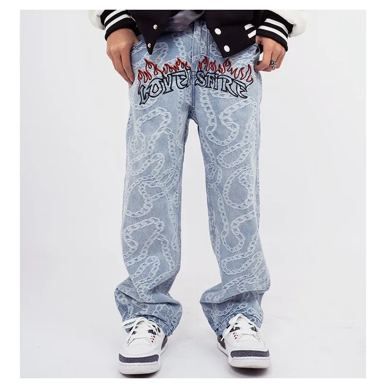 Top Trends: Baggy Pants Hip Hop Jeans Men 2022 Trends Clothes Letter Denim Printed Man Casual Trousers Streetwear Y2k Men's Trendyol Women's Shoppable Styles