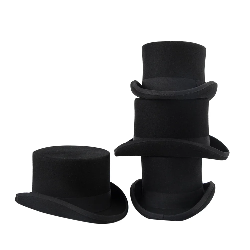 Top Trends: Top Hat For Men Women Winter Fedoras Wool Top Hat Flat Mad Hatter Top Hat Traditional Magic High Top Hat Party Costume Accessory Shoppable Styles - Image 2