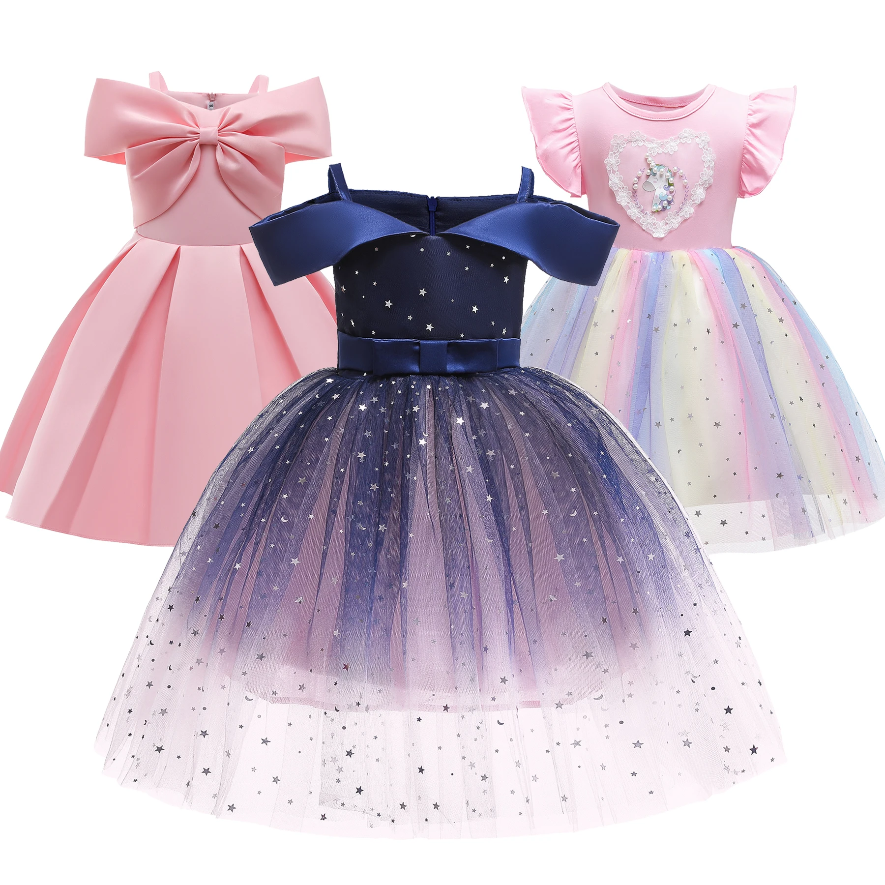 Top Trends: 2-10 Years Girl Kid&#039;s Elegant Party Dresses Sequins Tulle Pageant Princess Dress Children Ball Gowns Formal Costume Shoppable Styles