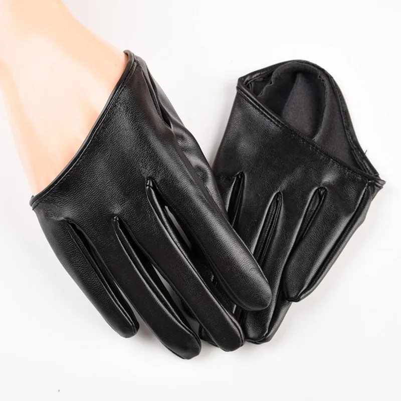 Top Trends: Half Palm Gloves Women PU Casual Sexy Mittens Faux Leather Gloves Party Show Short Full Finger Protector New Fashion Stage Props Shoppable Styles