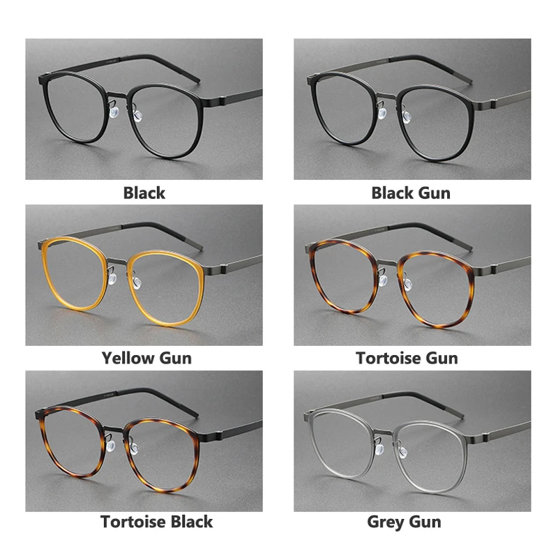 Top Trends: 2023 Titanium Glasses Frame For Men Women Vintage Round Myopia Optical Eyewear Screwless Prescription Eyeglasses Frame Spectacle Shoppable Styles - Image 5