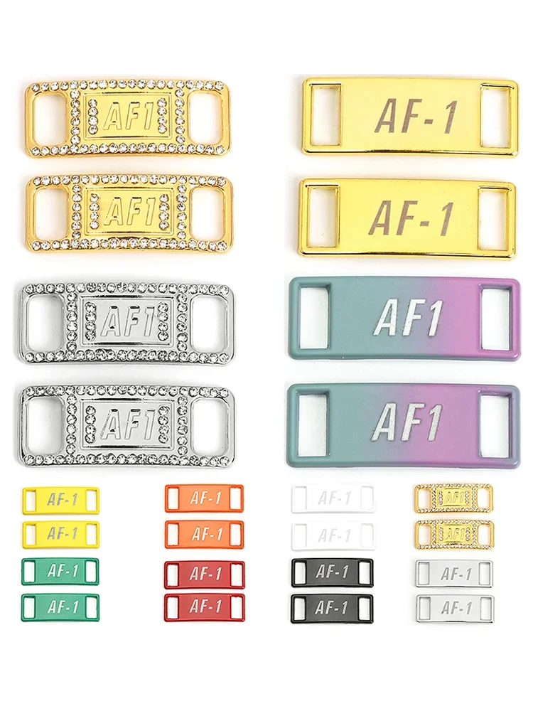 Top Trends: New AF1 Diamond Shoe Croc Charms Fashion Laces Buckle Quality Metal Shoelace Decorations Chapa Air Force Shoes Accessories 1pair Shoppable Styles