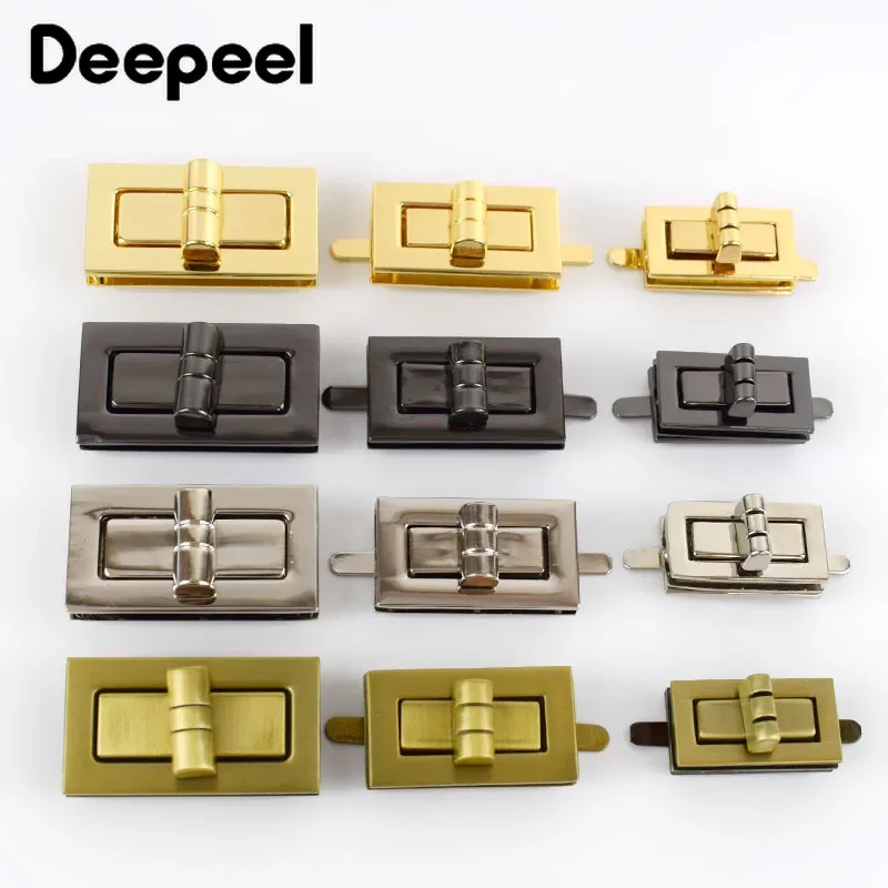 Top Trends: 2Pcs Deepeel 31 / 38 / 46mm New Rectangle Metal Turn Twist Lock Closure Clasp Fashion Bag Buckle Locks Fasteners DIY Leather Crafts Shoppable Styles