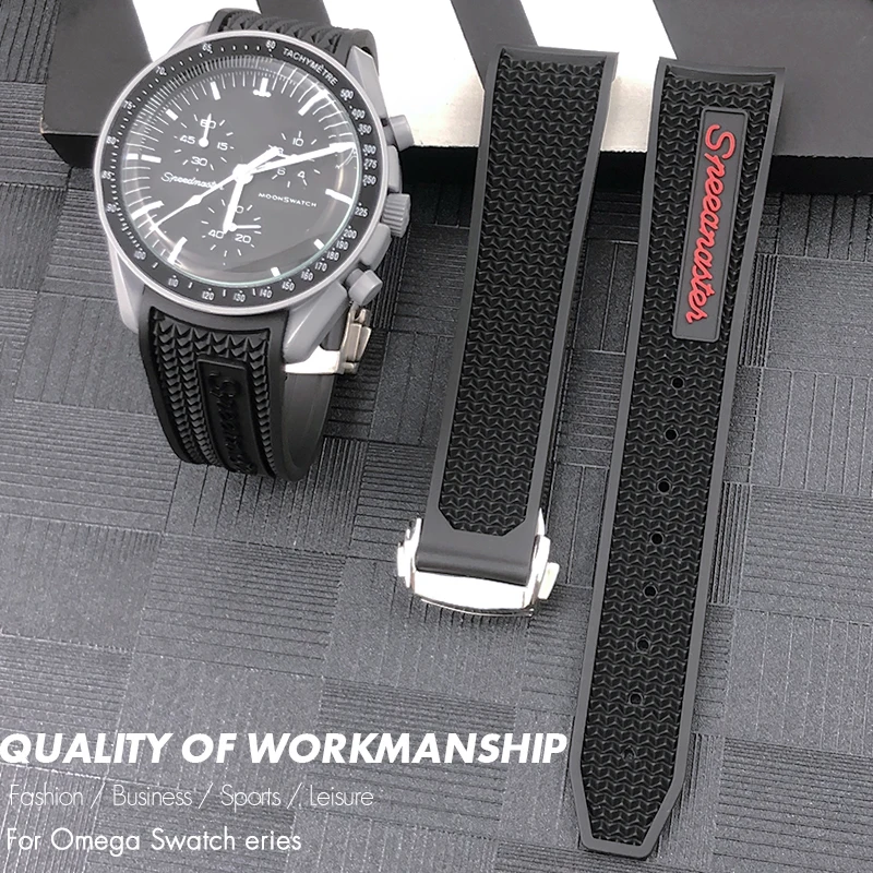 Top Trends: Natural Rubber 20mm 19mm 21mm 22mm 18mm Watchband For Omega Speedmaster Seamaster 300 Soft Silicone Moonwatch S Watch Strap Men Shoppable Styles