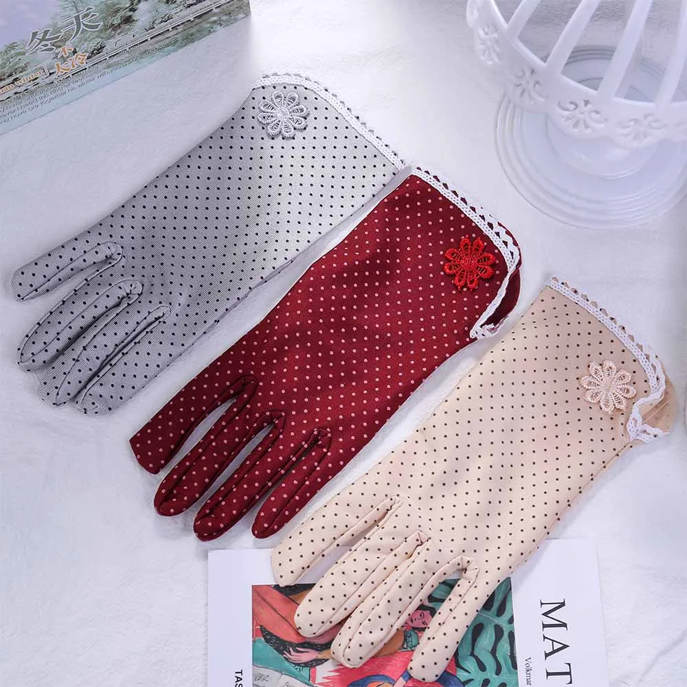 Top Trends: NEW Fashion Women Gloves Cotton Summer Sunscreen Gloves Lace Patchwork Thin Gloves Breathable Driving Dot Gloves Shoppable Styles