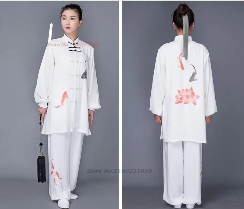 Top Trends: 2024 Chinese Kung Fu Uniform Traditional Flower Print Wushu Taichi Men Kungfu Uniform Suit Uniforms Tai Chi Exercise Clothes Shoppable Styles