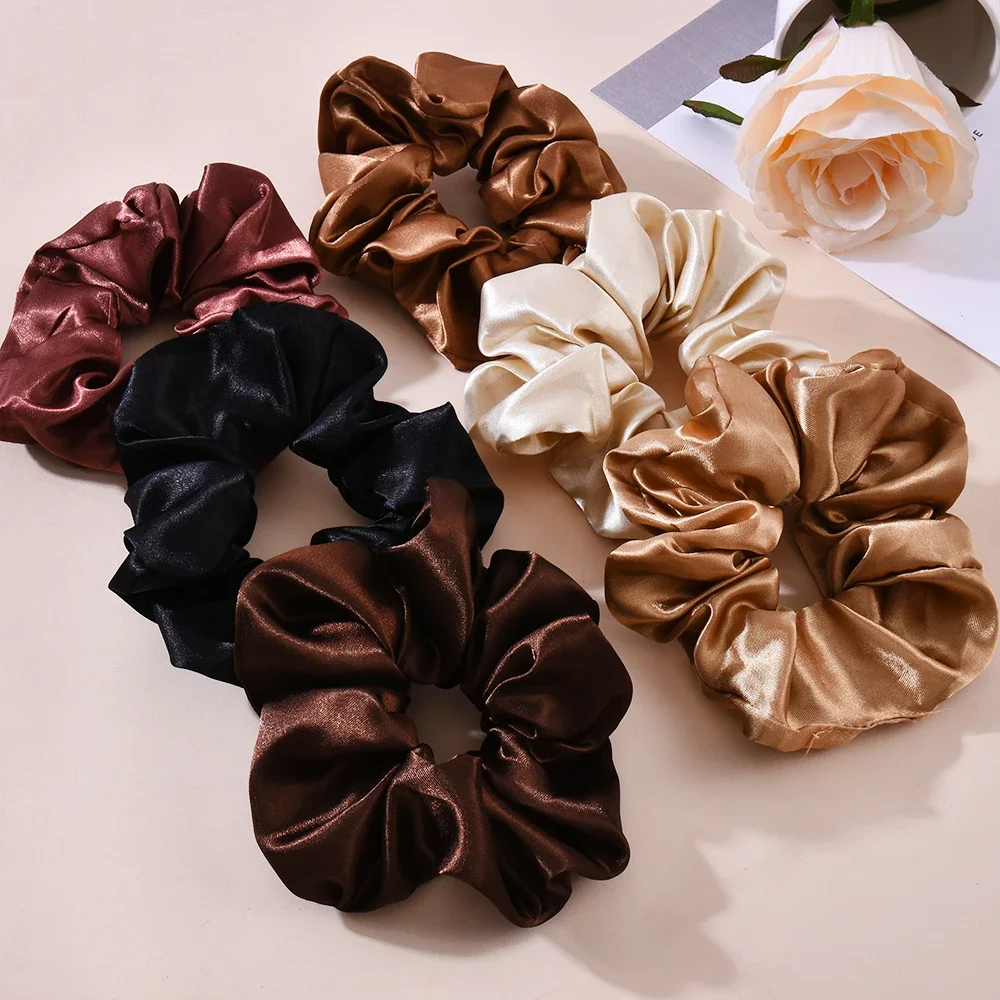 Top Trends: Women Satin Silk Hair Tie Elastic Scrunchies Ponytail Holder Hair Rope Rings New Christmas Hair Accessories Shoppable Styles - Image 2