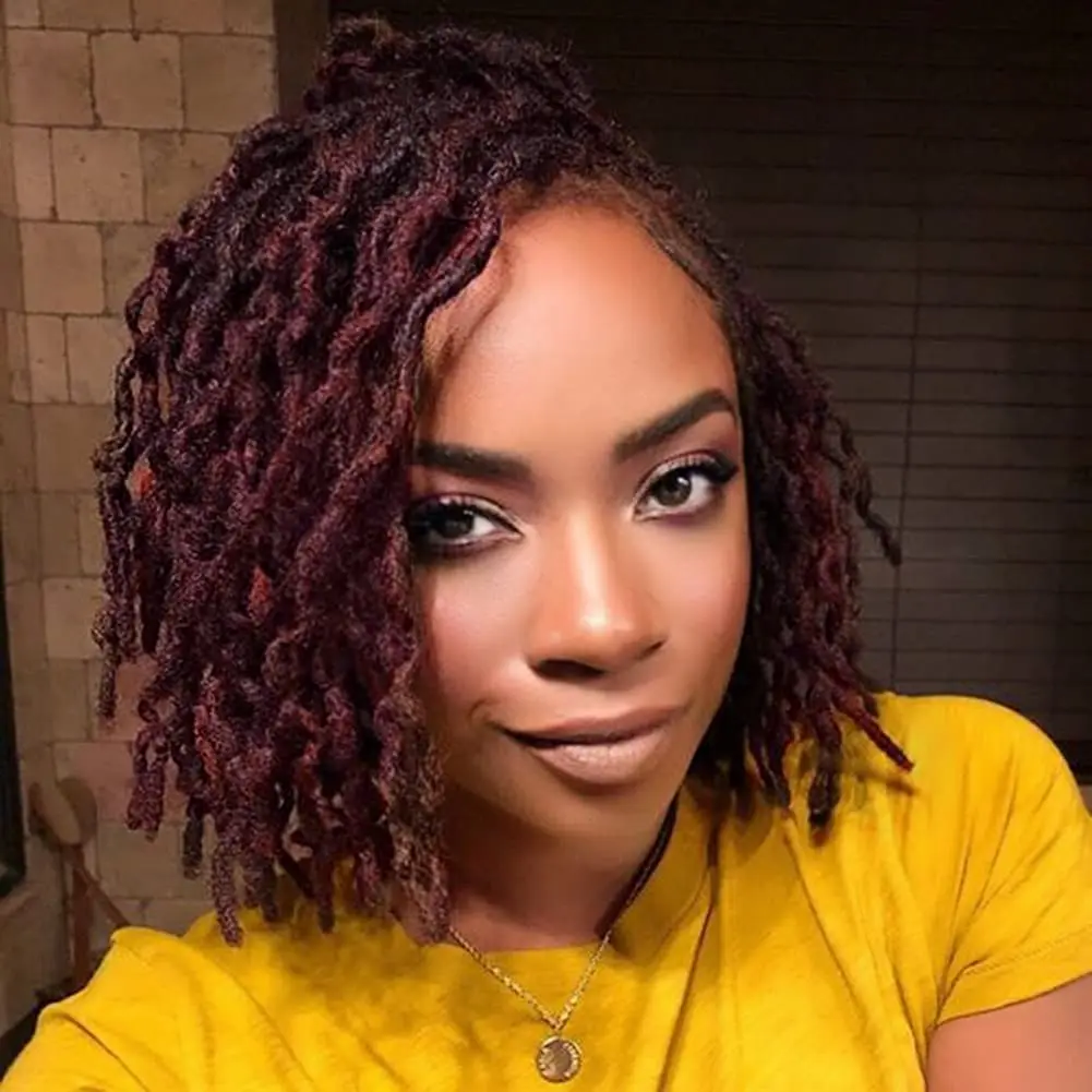 Top Trends: Short Braided Wigs For Black Women Dreadlock Wig Faux Locs Wig Goddess Locs Wig Brown Black Afro Braids Wig Synthetic Hair Shoppable Styles