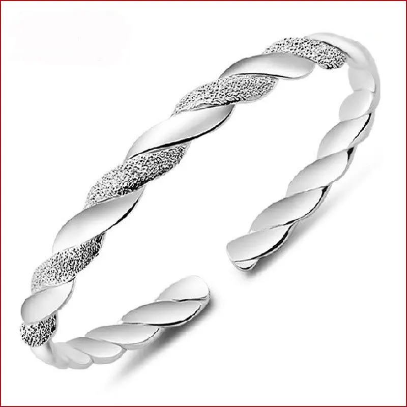 Top Trends: Fashion 925 Sterling Silver Woman Cuff Bracelet Cross Twisted Infinity Bangle Retro Party Jewelry Charm Christmas Girl Gifts Shoppable Styles