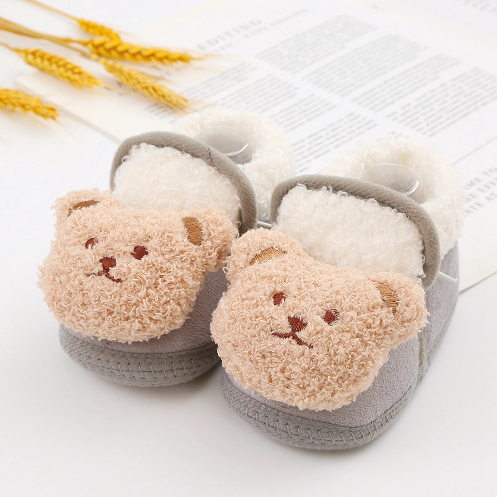 Top Trends: EWODOS Toddler Baby Kid Winter Warm Shoes Cartoon Bear Soft Sole Non-Slip First Walking Shoes Flats Toddler Shoes For Girls Boys Shoppable Styles