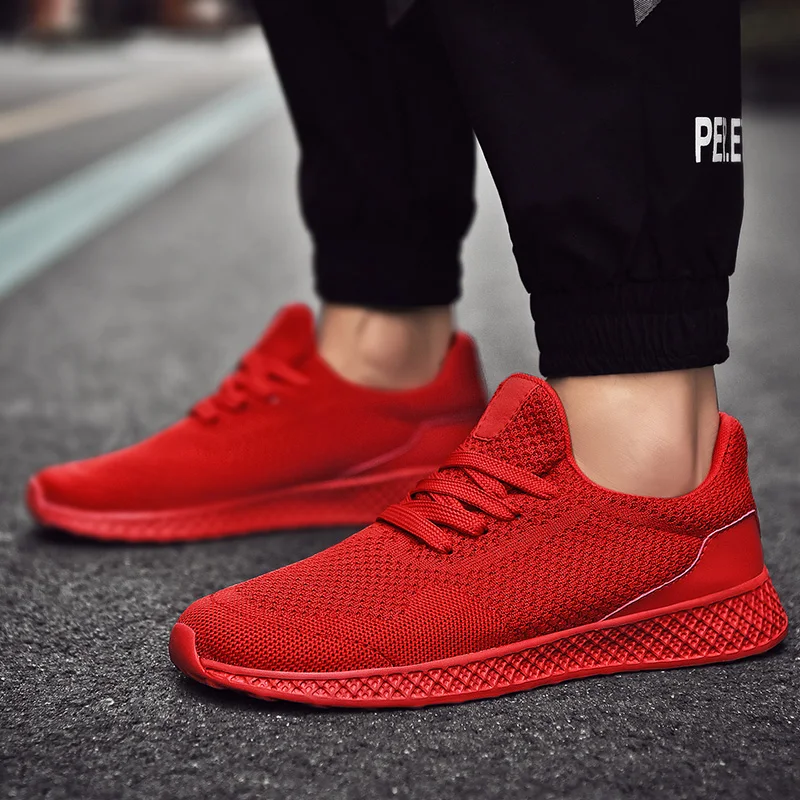 Top Trends: Hot Red Cheap Men&#039;s Running Shoes Plus Size 39-48 Ultralight Summer Sports Sneakers For Men Outdoor Athletic Shoes Mens Trainers Shoppable Styles