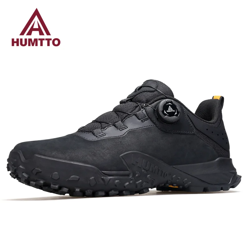 Top Trends: HUMTTO Casual Shoes For Men Luxury Designer Sneakers Man Breathable Outdoor Leather Men&#039;s Sports Shoes Fashion Black Trainers Shoppable Styles