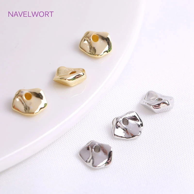 Top Trends: 18K Gold Plating Brass Asymmetrical Beads High Quality Irregular Loose Spacer Beads DIY Jewelry Making Accessories Wholesale Shoppable Styles