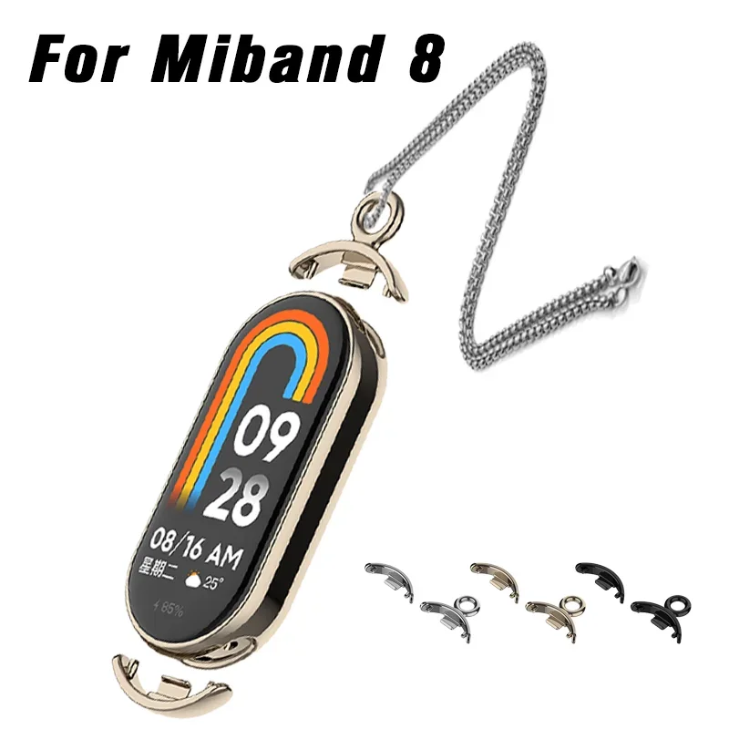 Top Trends: Necklace For Xiaomi Mi Band 8 Watch Strap Stainless Steel Pendant Bracelet Metal Link Strap Replacement Xiaomi Mi Band 8 Shoppable Styles