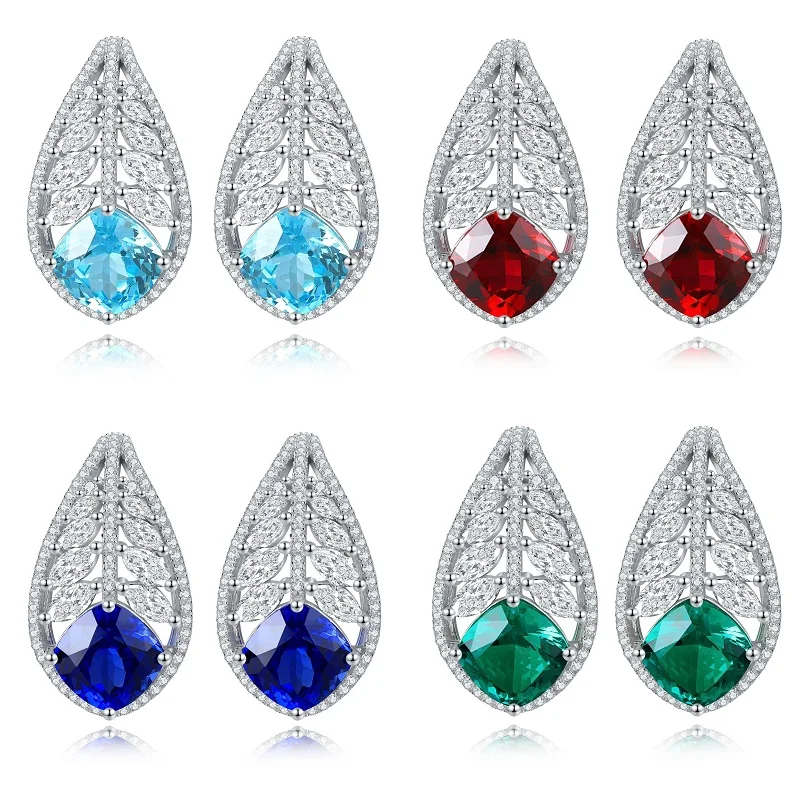 S828f532137284bebac2b151272e29781i Ruihe New Luxury Fashion18k Gold about 3.49ct Natural Fancy Colors Gemstones Earrings Jewelry for Women Party Gifts Personalized