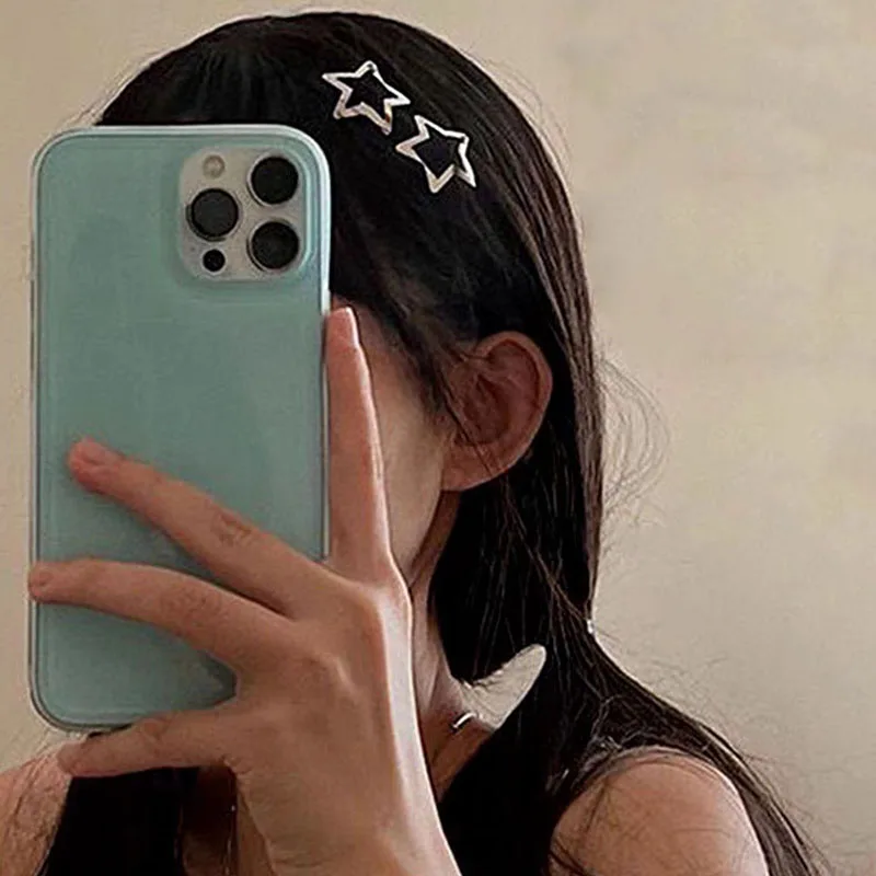 Top Trends: 20Pcs Y2K Silver Star BB Hairclips Girls Cute Star Barrettes Women Simple Metal Snap Clip Headdress Hair Jewelry Accessories Shoppable Styles - Image 3