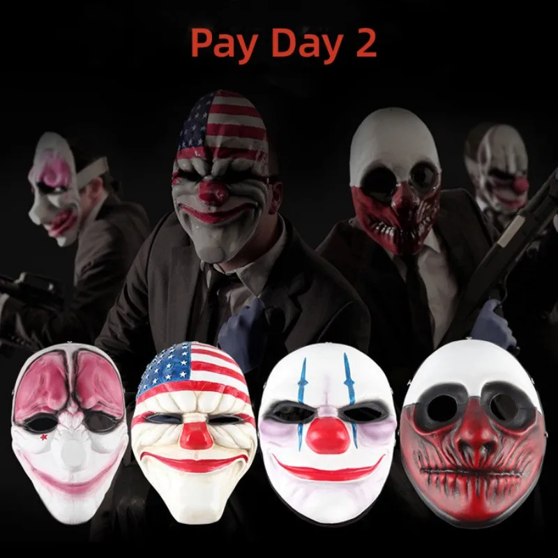 Top Trends: Steam Game Pay Day 2 Pvc Mask Cosplay Scary Clown Dallas Wolf Graffiti Helmet Halloween Masquerade Party Costume Prop Prank Gift Shoppable Styles