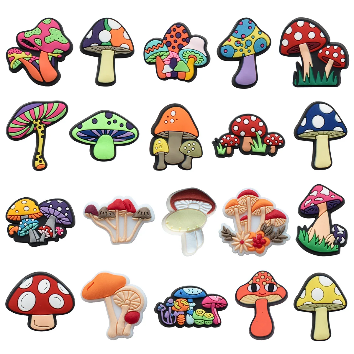 Top Trends: Hot Sale 1pcs PVC Shoe Charms For Crocs Accessories Mushroom Badge Women Clogs Buckle Kids Pins DIY Decoration Jeans X-mas Gift Shoppable Styles