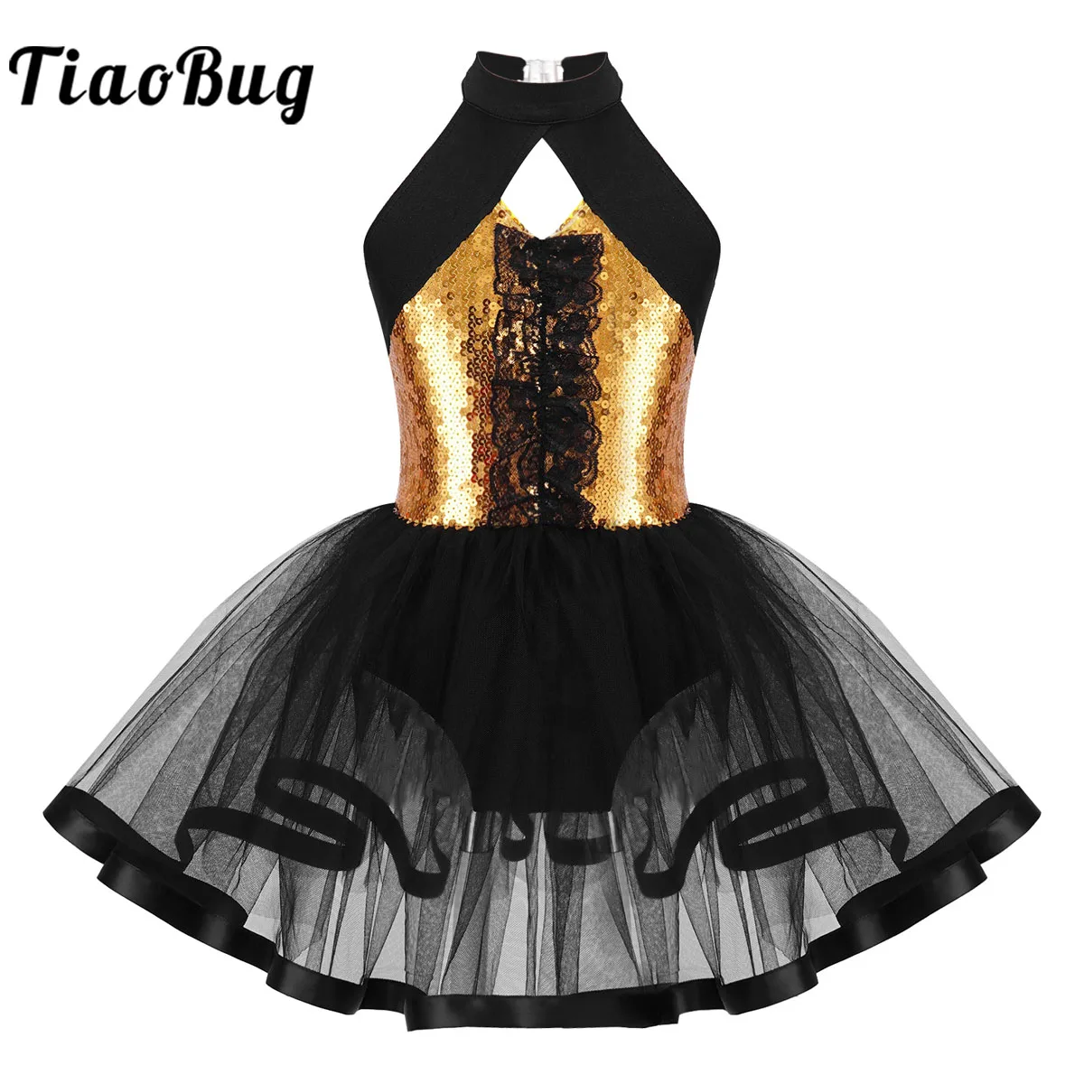 Top Trends: Kids Girls Sequins Ballet Dance Tutu Dress Sparkly Halter Gymnastics Leotard Modern Latin Jazz Dance Clothes Shoppable Styles