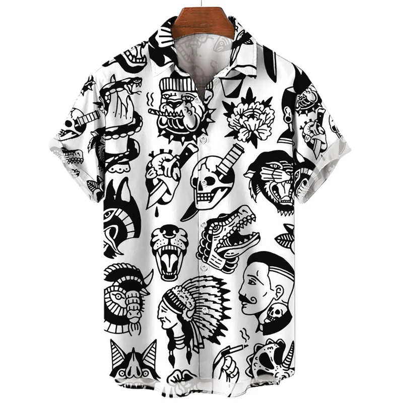 Top Trends: Hawaiian For Men Shirts Humanities Theme Oversized Short Sleeve Youthful Vitality HOLIDAY Clothes Turn-down Collar Tops Blouse Shoppable Styles