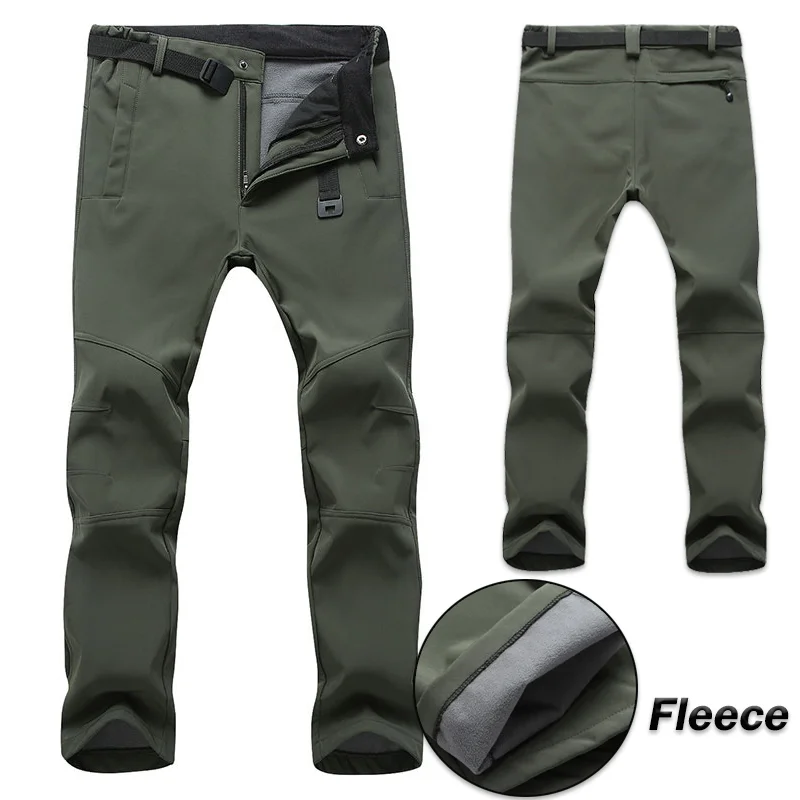 Top Trends: 2023 Winter Warm Men Soft Shell Pants Travel Waterproof Outdoor Camping&amp;Hiking Pants Fleece Windproof Skiing Trousers Shoppable Styles