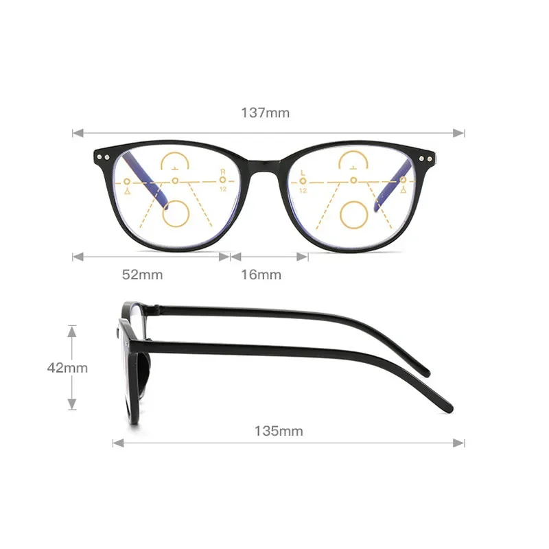 Top Trends: 2022 Anti-blue Light Presbyopic Eyewear Women Men Retro Progressive Multifocal Reading Glasses With Diopter + 1+ 1.5+ 2+ 2.5+ 3+ 3.5+ 4 Shoppable Styles - Image 5