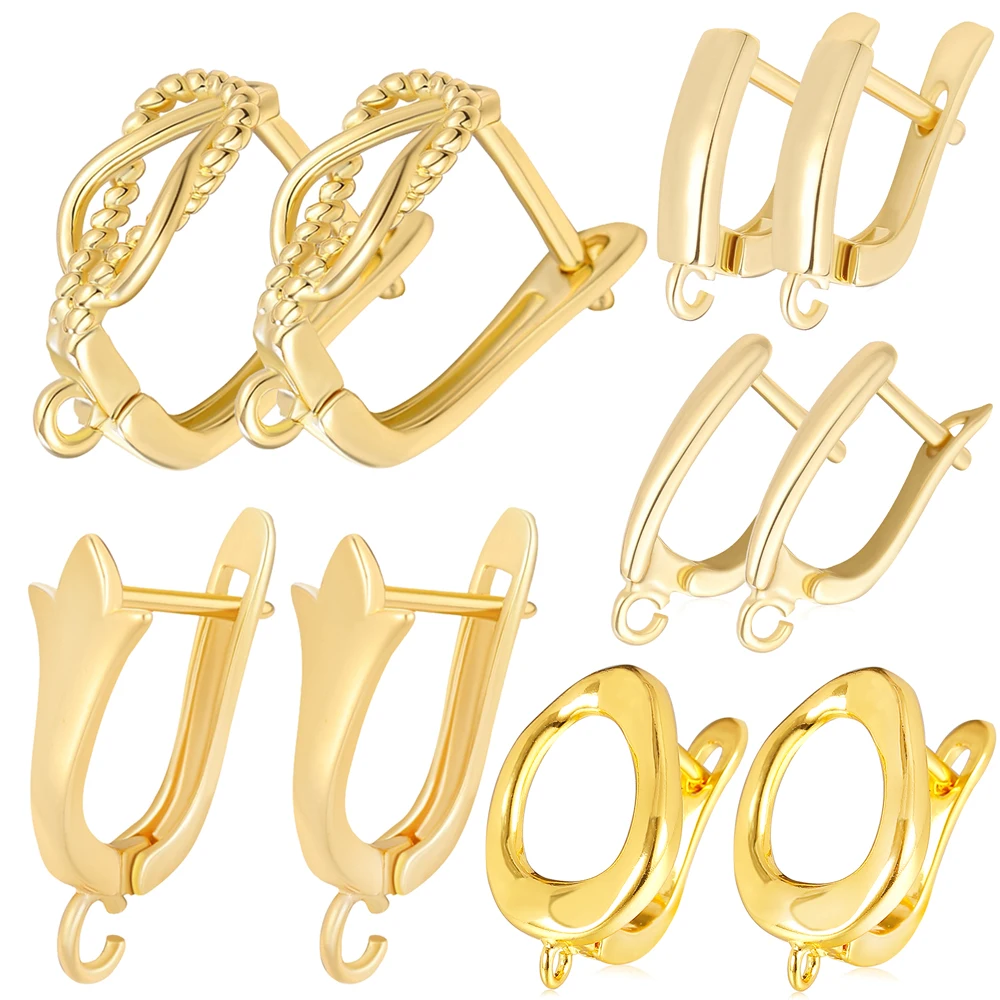 Top Trends: Juya Women Earrings Accessories 4 8Pcs / Lot 18K Gold Silver Plated Shvenzy Ear Wire Fixture Fastener Bale DIY Earring Hooks Clasp Shoppable Styles