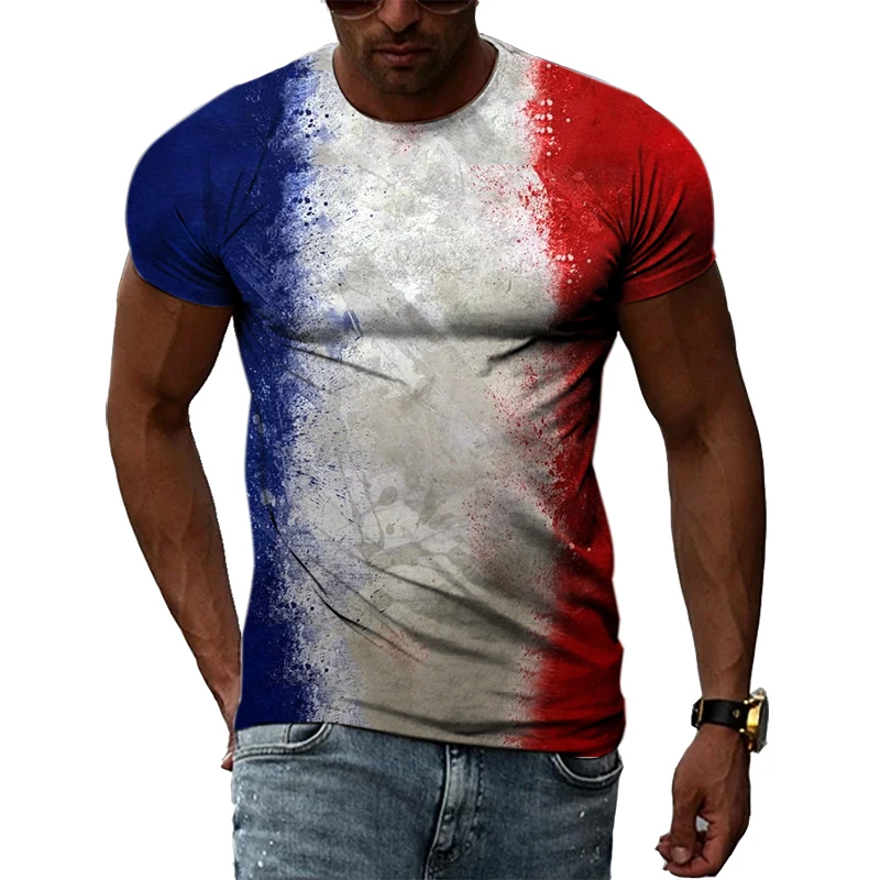 Top Trends: French Flag Figure Landscape Summer Vintage New 3D Printed Street Fashion Hip Hop Men And Women Short Sleeve Round Neck T-shirt Shoppable Styles - Image 4