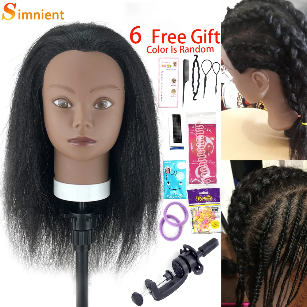 Top Trends: Real Human Hair Afro Mannequin Heads For Braiding And Hairstyles Hairdresser Manikin Practice Braiding Styling Cosmetology Head Shoppable Styles