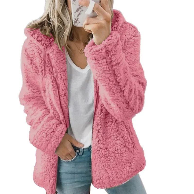 Top Trends: Women Plush Thickened Warm Hoodie Fashion Solid Color Cardigan Hooded Sweatshirt Winter Female Comfortable Casual Outerwear 5XL Shoppable Styles