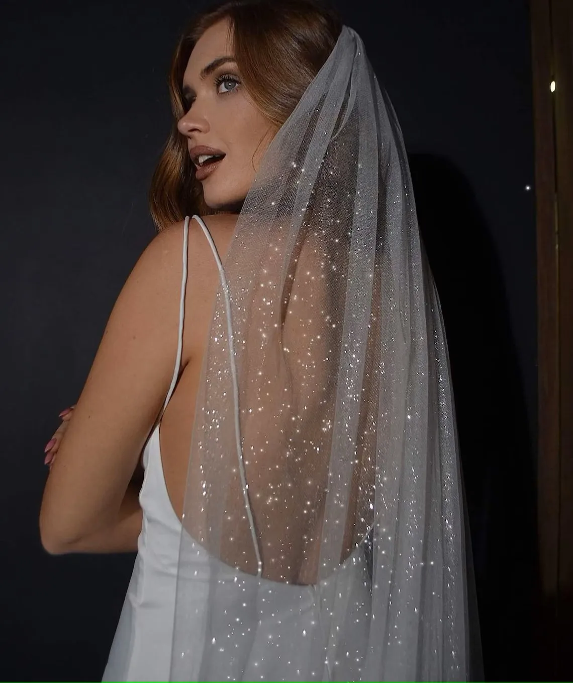 Top Trends: NZUK Sparking Bridal Veils Luxury Bride Wedding Veil Long Cathedral Champagne Colored Yarn With Sequins Wddinng Veil Shoppable Styles