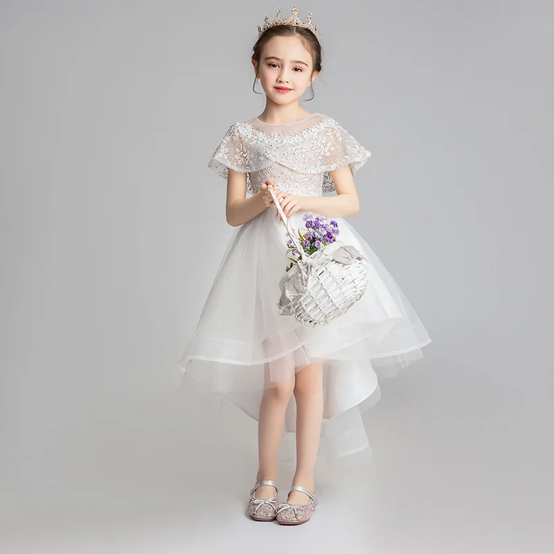 Top Trends: Fluffy Flower Girl Dress Lace Embroidered Wedding Princess Dress Host Performance Costume Skirt Evening Dresses Shoppable Styles - Image 5